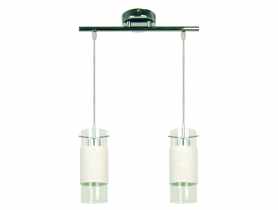 Lampa sufitowa wisząca Wring 2x60 W chrom-biały CANDELLUX