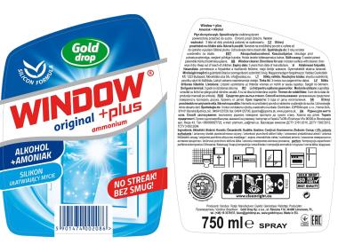 Zdjęcie: Płyn do mycia szyb Amoniak 0,75 L zapas WINDOW PLUS
