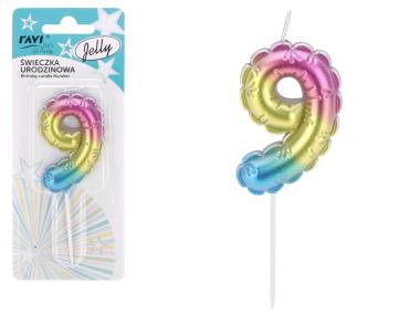 Zdjęcie: Świeczka urodzinowa Jelly Cyferka 9 72033 RAVI
