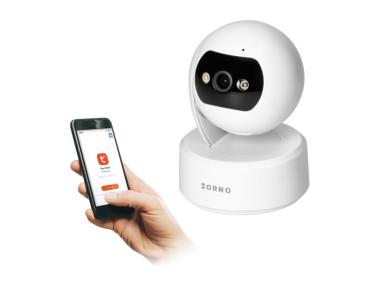 Zdjęcie: Kamera wewnętrzna obrotowa, 4MP, Wi-Fi, pamięć, interkom ORNO