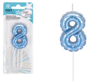 Zdjęcie: Świeczka urodzinowa Blue Star Cyferka 8 72042 RAVI