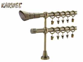 Karnisz podwójny Valentina 19 mm -1,6 m Rullo złoto KARWEL