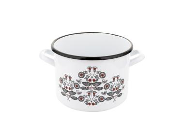 Zdjęcie: Garnek emaliowany Ethnic bez pokrywki 22 cm - 5,5 L prosty EMALIA PLESZEW