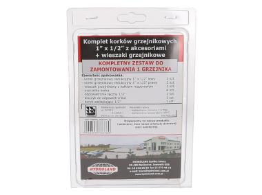 Zdjęcie: Komplet korków grzejnikowych 1x1/2 z wieszakami HYDROLAND
