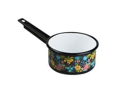 Zdjęcie: Rondel Dream garden emaliowany z trzonkiem 1 L  -14 cm czarny SILESIA