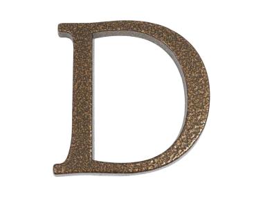Zdjęcie: Litera aluminiowa "D" 105 mm złoty brąz METRO