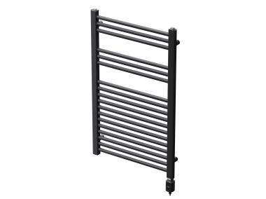Zdjęcie: Grzejnik łazienkowy elektryczny Elektra 3 czarny Merkury 870x550 mm 300 W RADECO