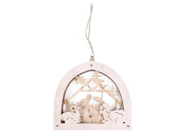 Zdjęcie: Zawieszka świąteczna Trójwymiarowa szopka 17x15/27 cm TIN TOURS