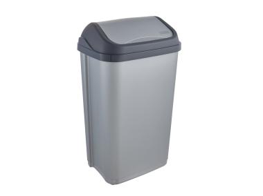 Zdjęcie: Kosz na śmieci z obrotową pokrywą swantje 50 L srebrny KEEEPER