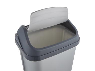 Zdjęcie: Kosz na śmieci z obrotową pokrywą swantje 50 L srebrny KEEEPER
