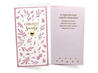 Zdjęcie: Karnet PM-342 Chrzest - różowy KUKARTKA