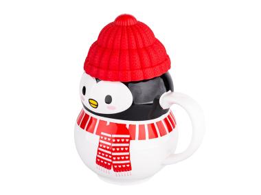 Zdjęcie: Kubek zimowy 380 ml z silikonową czapeczką pingwin ALTOM DESIGN