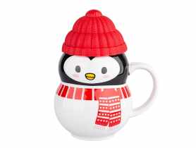 Kubek zimowy 380 ml z silikonową czapeczką pingwin ALTOM DESIGN