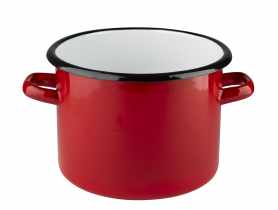 Garnek emaliowany gładki 18 cm - 3,2 L czerwony EMALIA PLESZEW