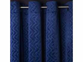 Zasłona velvet tłoczona zygzak chic rocks granatowa 140x270 cm CHIC HOME