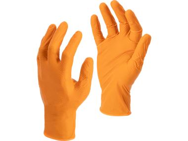 Zdjęcie: Rękawice nitrylowe pomarańczowe, 50 szt., pudełko, "9", CE, LAHTI PRO