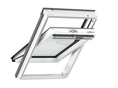 Zdjęcie: Okno GLU 0064 drewniano-poliuretanowe otwierane u góry, 66x118 cm VELUX
