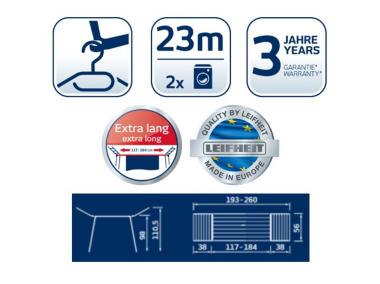 Zdjęcie: Suszarka Classic Extendable 230 Solid rozsuwana LEIFHEIT