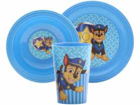 Zestaw obiadowy dla dzieci Psi Patrol Blue 3-elementowy NICKELODEON