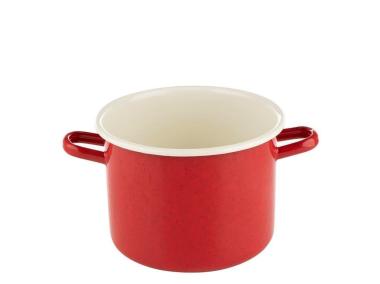 Zdjęcie: Garnek emaliowany Forte bez pokrywki 17 cm -3 L gładki czerwony EMALIA PLESZEW