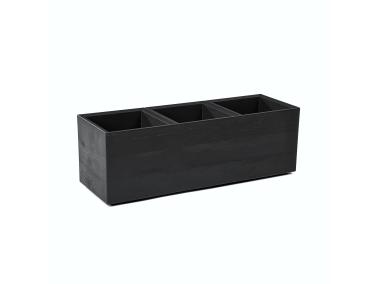 Zdjęcie: Kwietnik Karo 900x300x300 mm deska recycled, czarny LAMELA