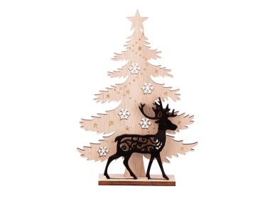 Zdjęcie: Figurka drewniana Renifer z choinką 13x4x15,5 cm ALTOMDESIGN