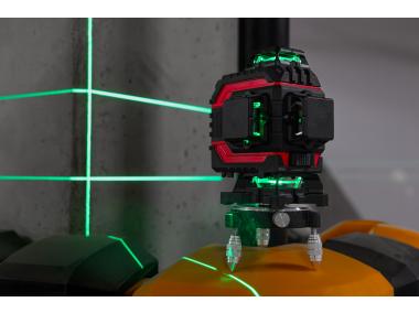 Zdjęcie: Poziomica laserowa 360 laser krzyżowy zielony samopoziomująca 4D zestaw PROLINE