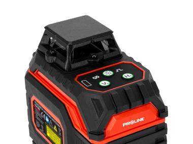 Zdjęcie: Poziomica laserowa 360 laser krzyżowy zielony samopoziomująca 4D zestaw PROLINE