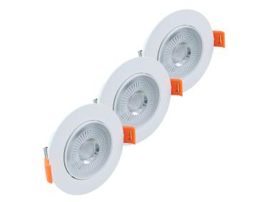 Zdjęcie: Lampa podtynkowa LED, 4,9 W, 346 lm, 4000 K, biała, 3 szt. DPM SOLID