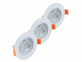 Lampa podtynkowa LED, 4,9 W, 346 lm, 4000 K, biała, 3 szt. DPM SOLID