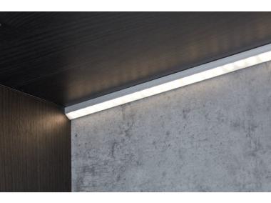 Zdjęcie: Kształtownik osłonka płaska do taśmy LED 12,3x3,5 mm - 2 m mleczna CEZAR