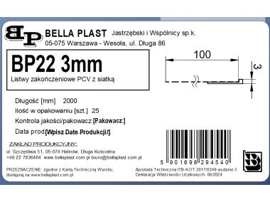 Zdjęcie: Listwa zakończeniowa z siatką BP22 BELLA-PLAST
