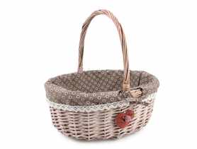 Koszyk wiklinowy z sercem 34x28x15/34 cm brązowy TIN TOURS