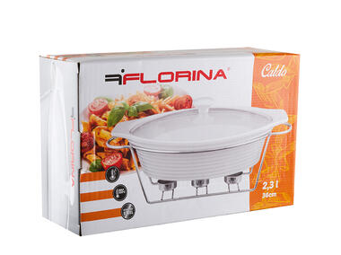 Zdjęcie: Półmisek z podgrzewaczem 36 cm biały okrągły FLORINA