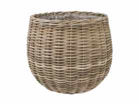 Kosz z rattanu z folią okrągły 55x55x45 cm TIN TOURS