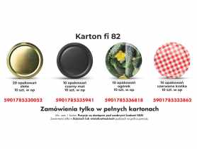 Zakrętka fi 82 czerwona kratka, 10 sztuk PROMET