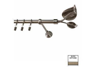 Zdjęcie: Karnisz pojedynczy Zeus fi 19 mm - 320 cm liść złoto KARWEL