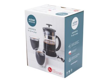 Zdjęcie: Zestaw Andrea zaparzacz 800 ml + 2 szklanki termiczne 300 ml ALTOM DESIGN