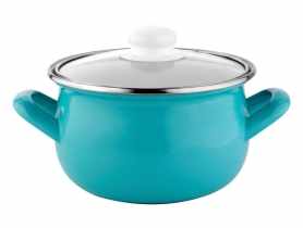 Garnek emaliowany Capri Pyza 20 cm - 3,8 L morski EMALIA PLESZEW