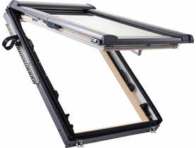 Okno uchylno- wysokoosiowe Designo R88C, drewno, 74x118 cm z Termo-blokiem ROTO