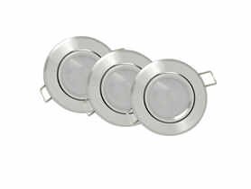 Oprawki podtynkowe LED Sun aluminiowe 3in1 okragle srebrne polysk 3 pak POLUX