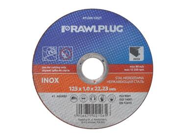 Zdjęcie: Ściernica korundowa do cięcia stali nierdzewnej 125x10x2223 mm RAWLPLUG