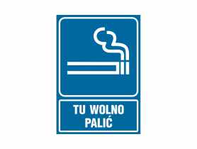 Oznaczenie "Tu wolno palic" 14,8x21 cm METRO