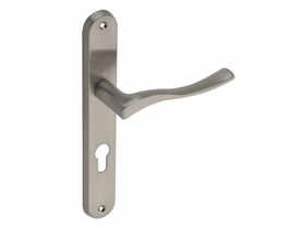 Klamka wewnętrzna Volatis DH-94A szyld długi na wkładkę nikiel szczotkowany GAMET BASIC LINE