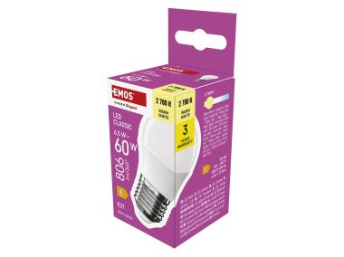 Zdjęcie: Żarówka LED G45 6,5 W 806 lm E27 światło ciepłe EMOS