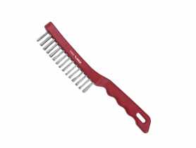 Szczotka druciana do rdzy 4 rzędowa uchwyt plastikowy DEDRA