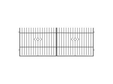 Zdjęcie: Brama dwuskrzydłowa Nikola 2, 4x1,5 m stal ocynk+ral7016 struktura POLBRAM