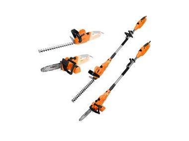 Zdjęcie: Urządzenie 2w1 z wysięgnikiem: pilarka łańcuchowa 750 W + nożyce do żywopłotu 550 W NEO TOOLS
