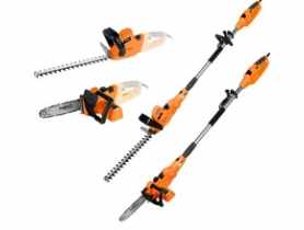 Urządzenie 2w1 z wysięgnikiem: pilarka łańcuchowa 750 W + nożyce do żywopłotu 550 W NEO TOOLS