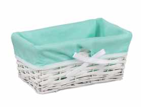 Szuflada wiklinowa z materiałem 24x16x11 cm biała TIN TOURS